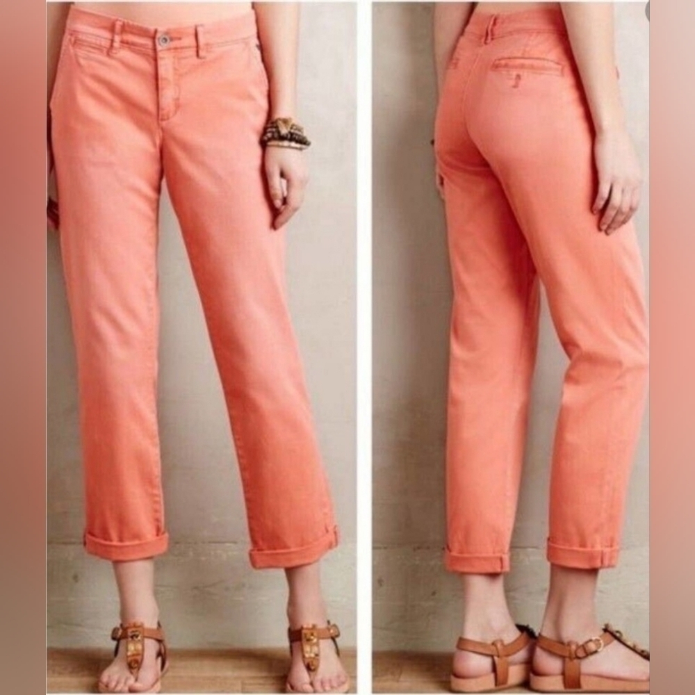 Anthropologie Pilcro & The Letterpress Hyphen Pants Salmon Pink Size 26